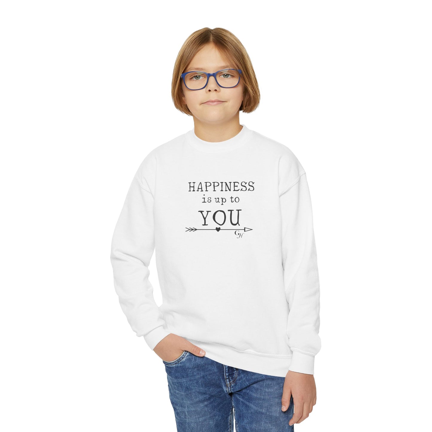Youth Sweatshirt — "Happiness Is Up to You"