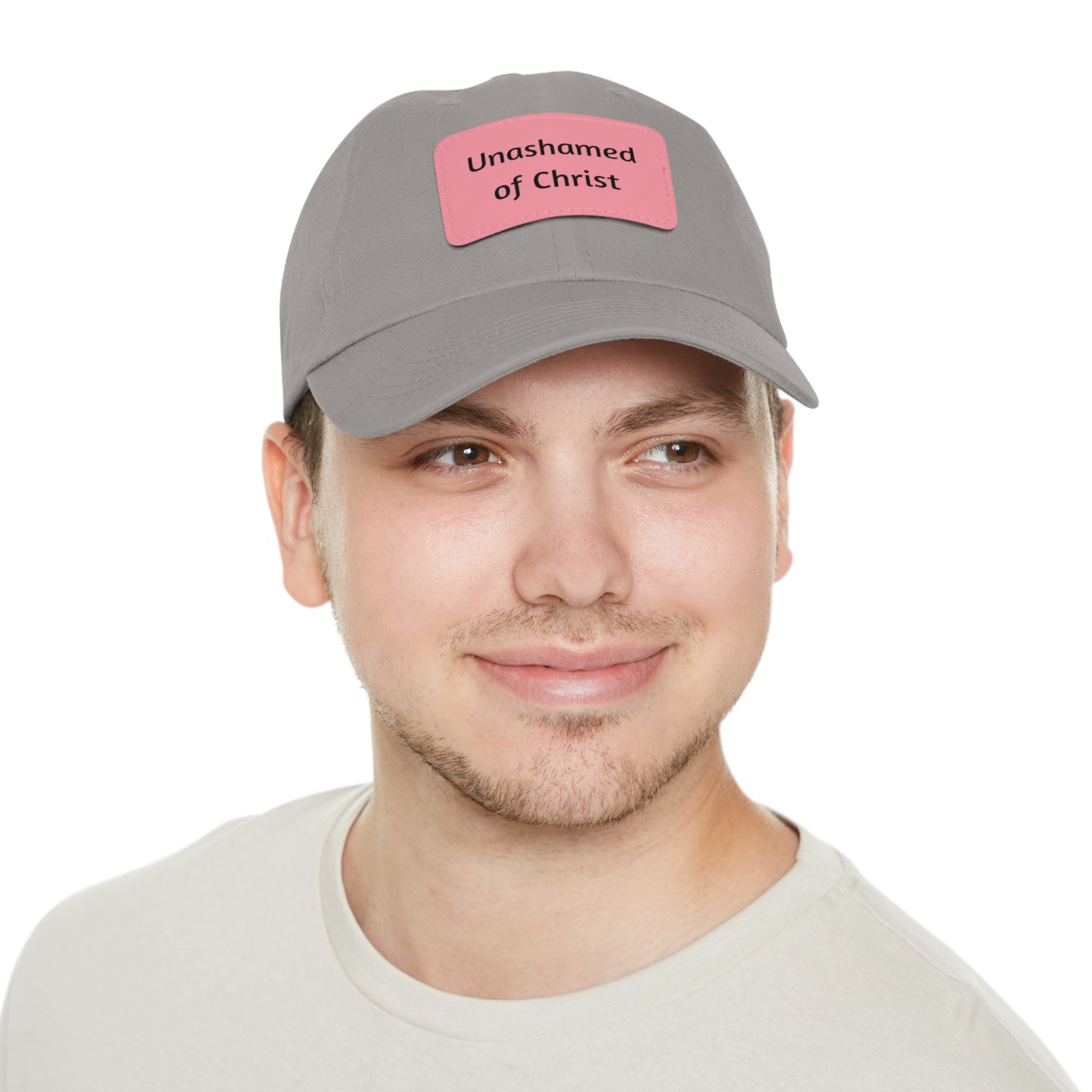Dad Hat with Leather Patch — "Unashamed of Christ"