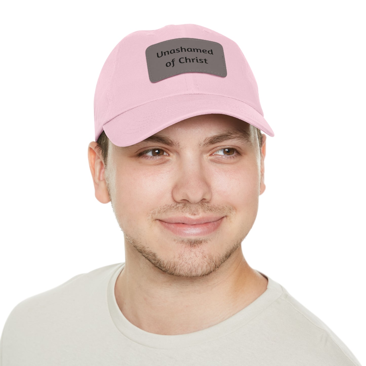 Dad Hat with Leather Patch — "Unashamed of Christ"