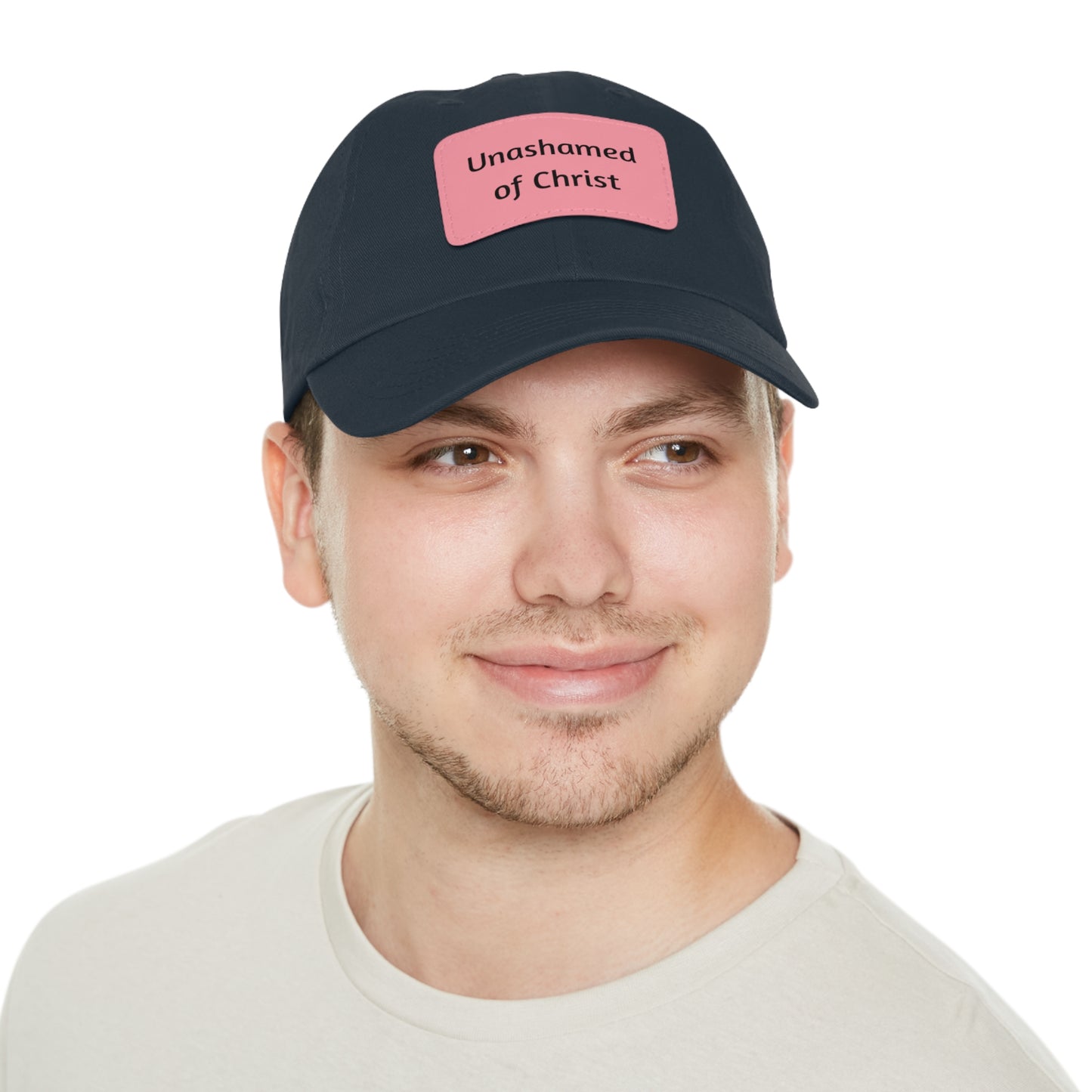 Dad Hat with Leather Patch — "Unashamed of Christ"