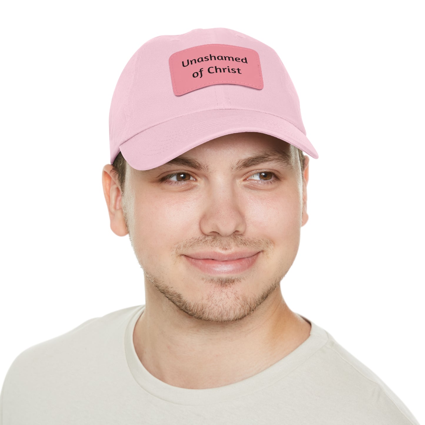 Dad Hat with Leather Patch — "Unashamed of Christ"