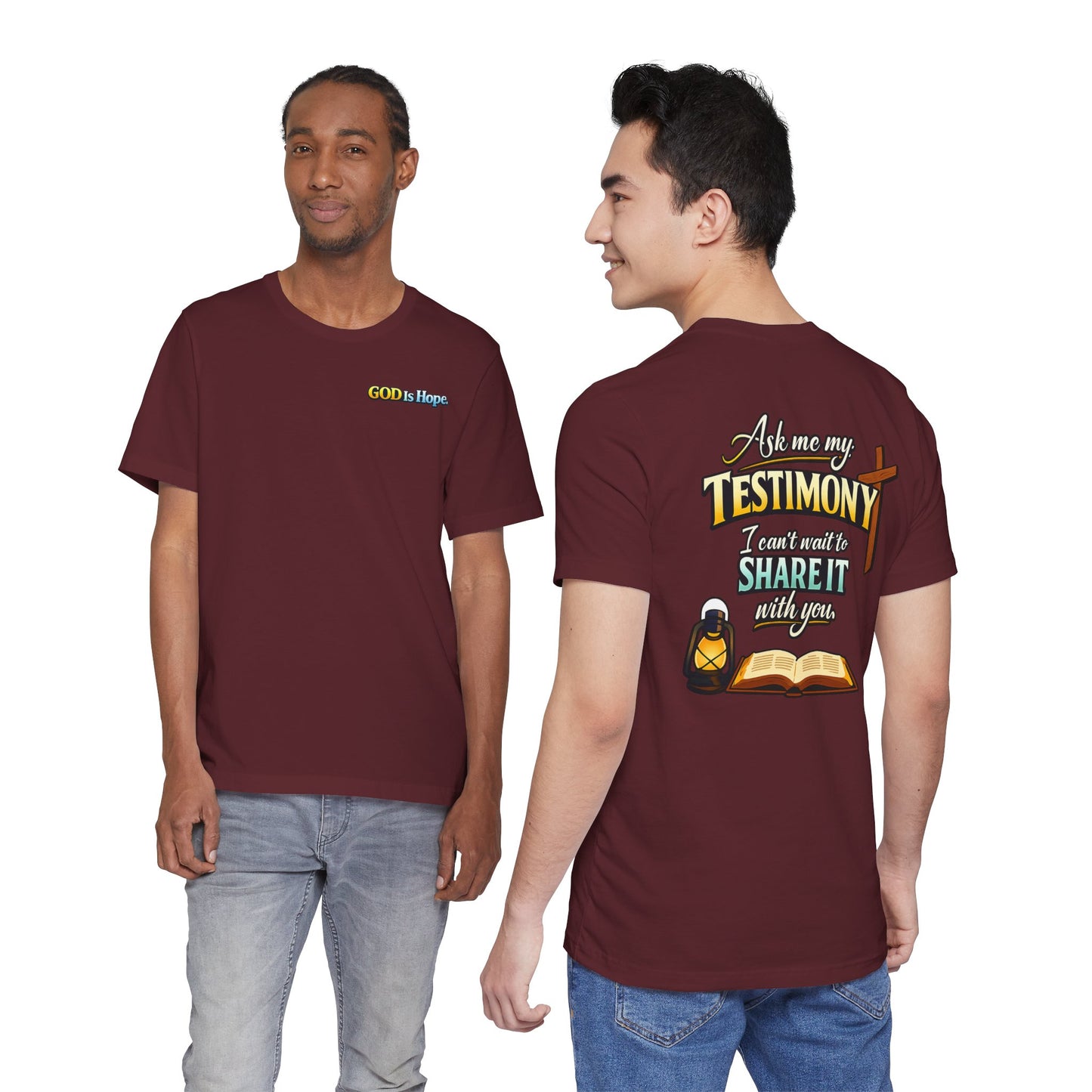 Testimony Tee — "Ask Me My Testimony, I Can't Wait to Share It  with you"