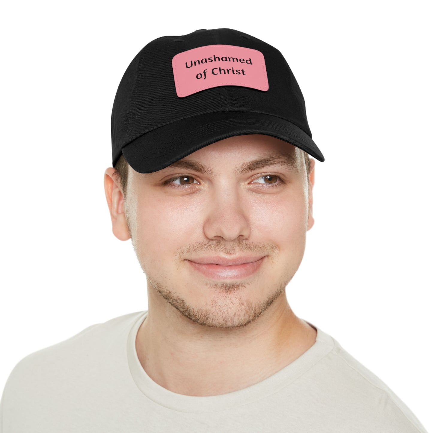 Dad Hat with Leather Patch — "Unashamed of Christ"