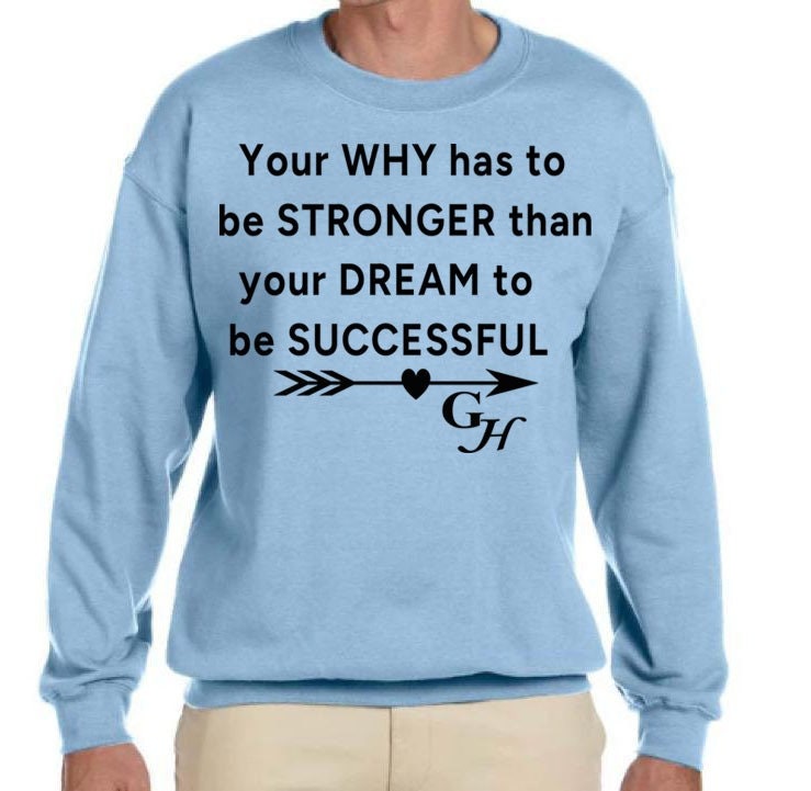 Sweatshirt-“ your why has to be stronger than your dream to be successful “