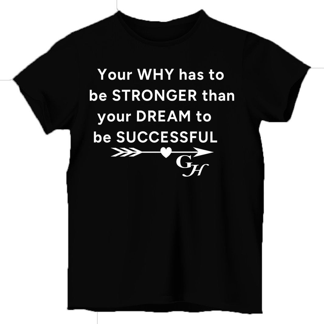 T-shirt-“ your why has to be stronger than your dream to be successful “