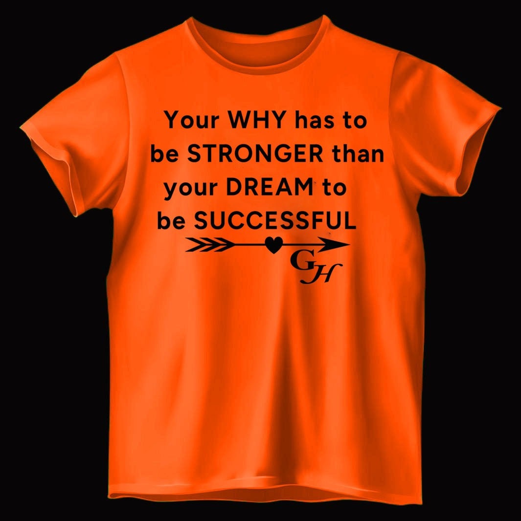 T-shirt-“ your why has to be stronger than your dream to be successful “