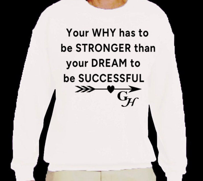 Sweatshirt-“ your why has to be stronger than your dream to be successful “