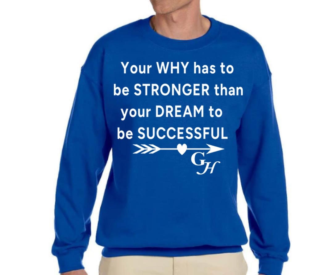 Sweatshirt-“ your why has to be stronger than your dream to be successful “